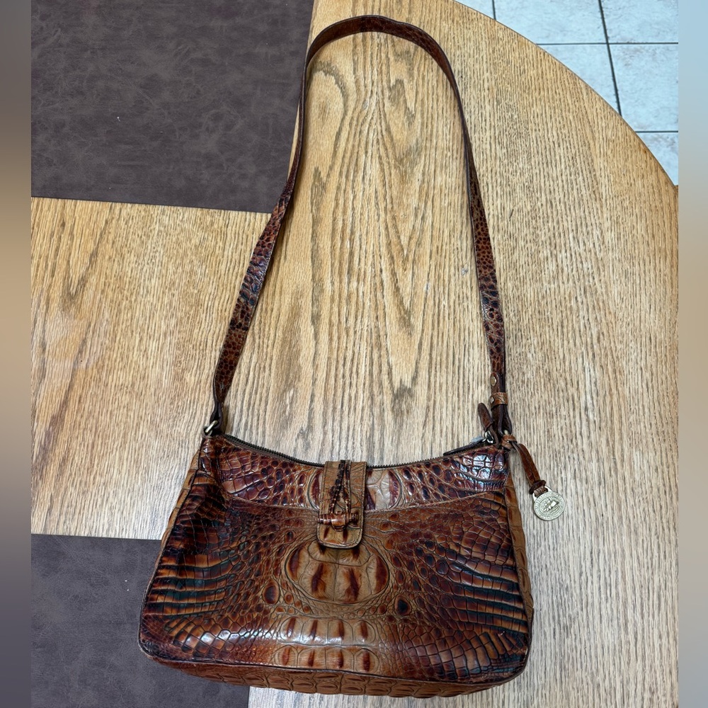 Brahmin Elegant Brown Crocodile Pattern Women's Bag - Melbourne